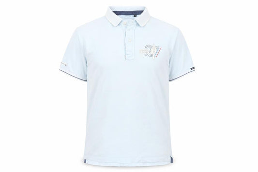 CODE ZERO Men’s Blue Nautical Polo Shirt XL Short Sleeve 100% Cotton
