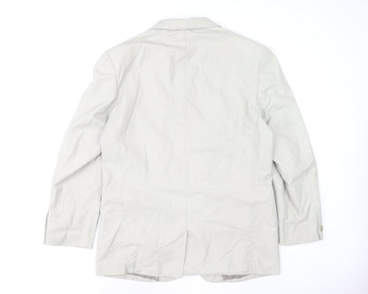 SWEPT Men’s Pale Beige Grey Cotton Blend Single-Breasted Blazer Jacket Size 42 Regular