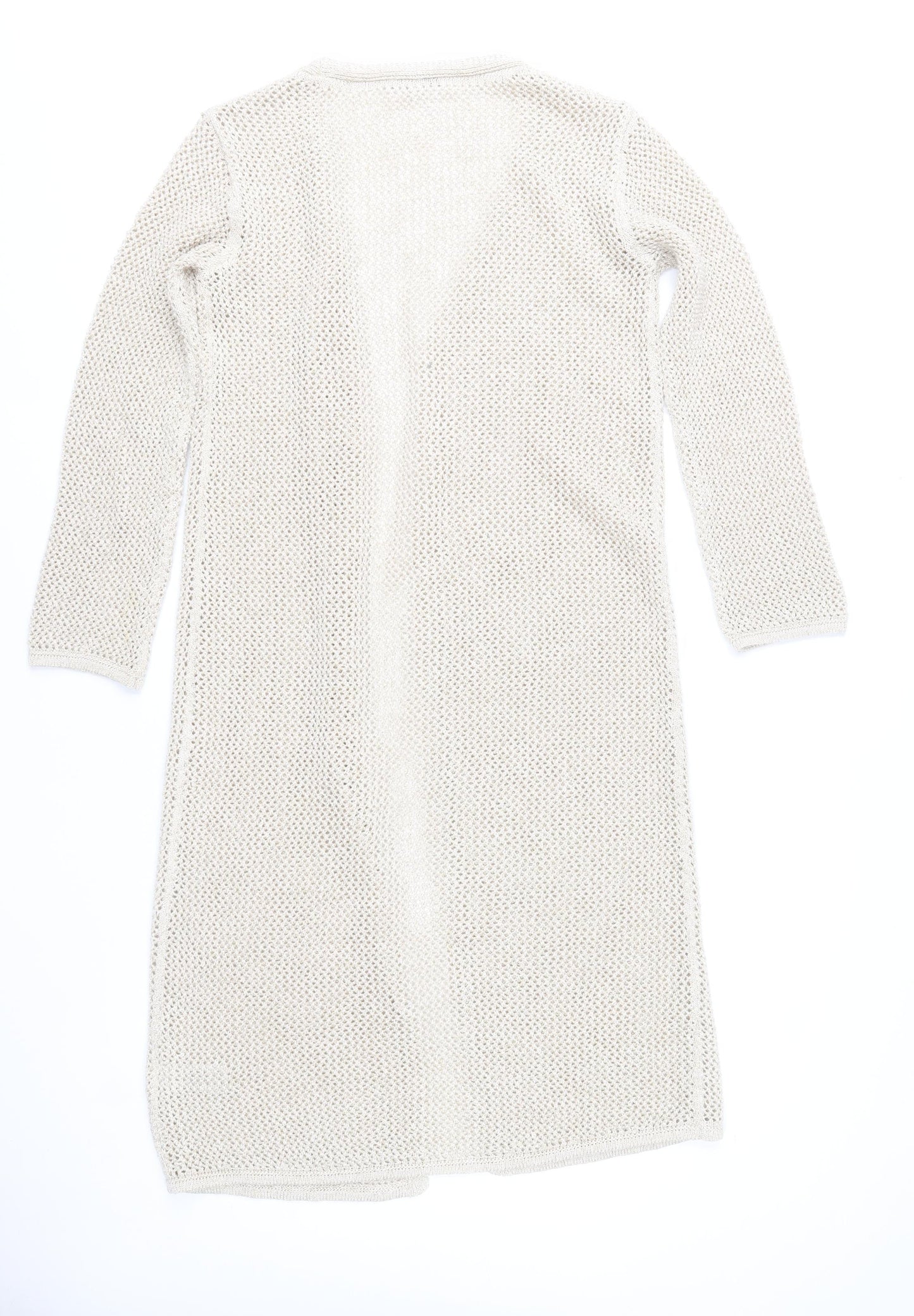 Marks and Spencer Women’s Beige Open Knit Longline Cardigan S