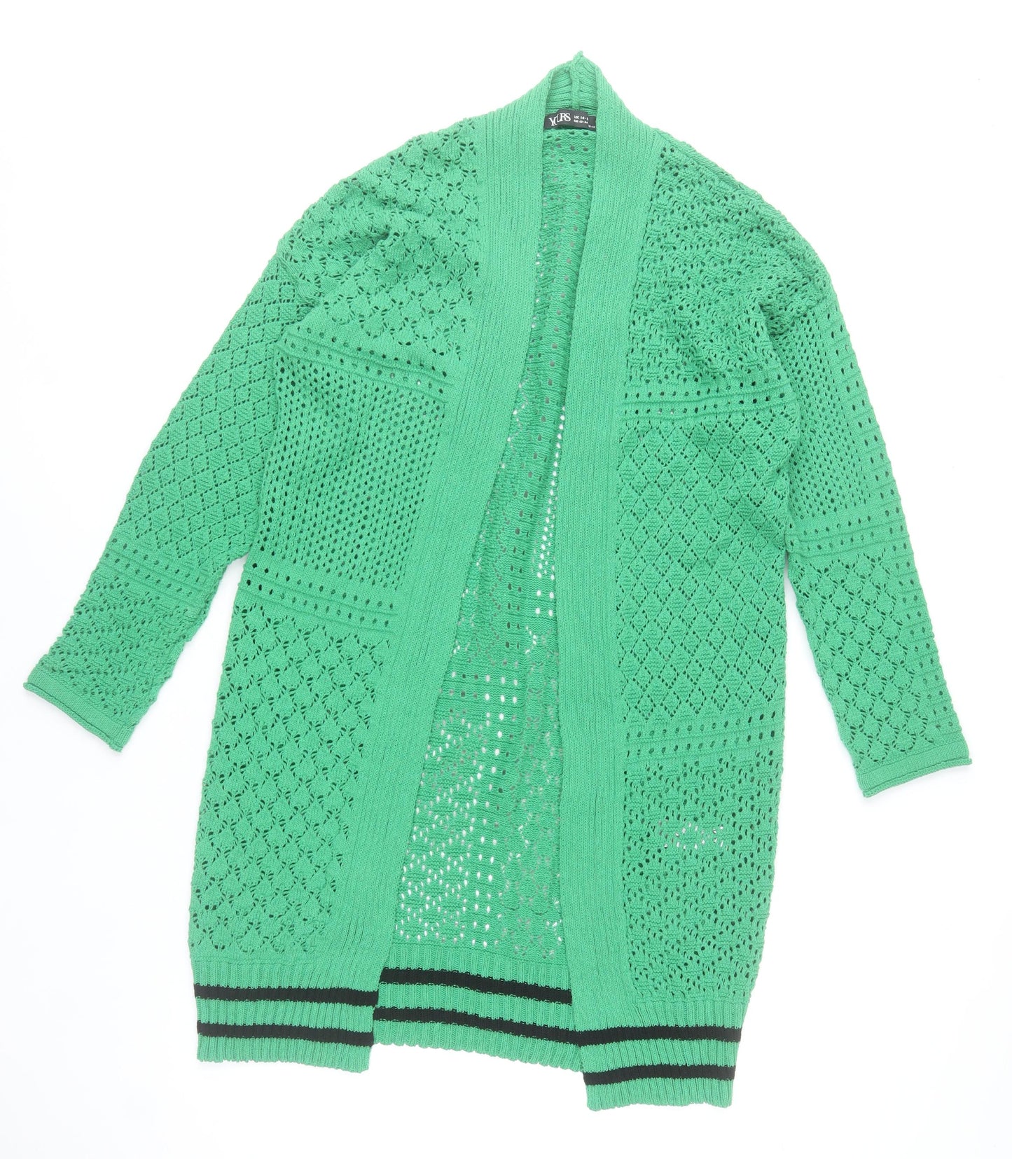 Yours Women’s Green Open-Knit Cotton Blend Cardigan UK 14-16
