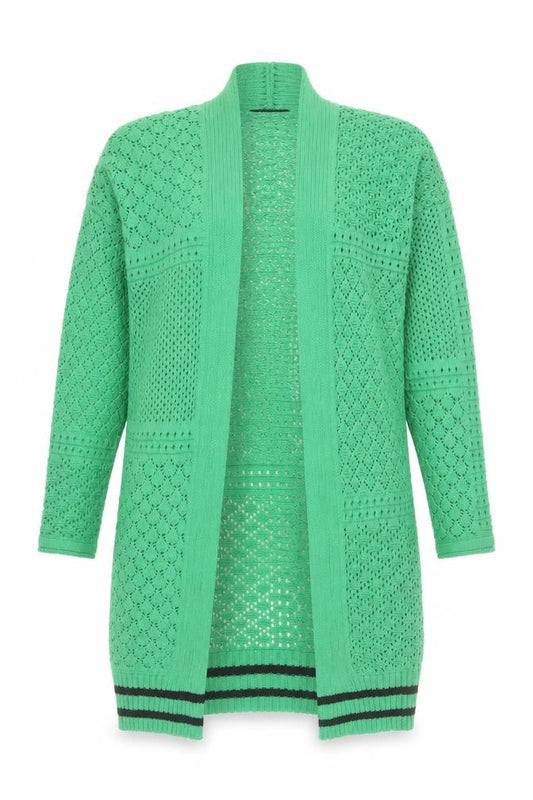 Yours Women’s Green Open-Knit Cotton Blend Cardigan UK 14-16