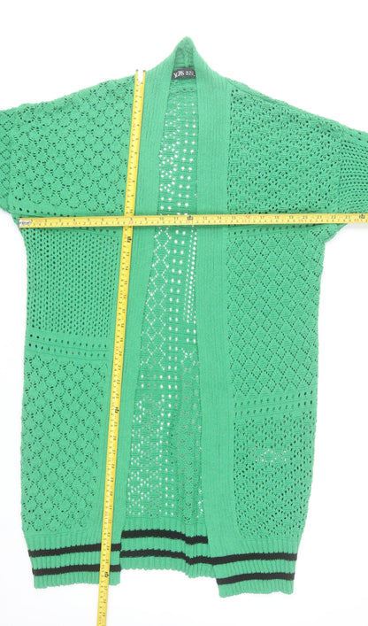 Yours Women’s Green Open-Knit Cotton Blend Cardigan UK 14-16