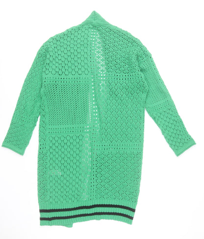 Yours Women’s Green Open-Knit Cotton Blend Cardigan UK 14-16