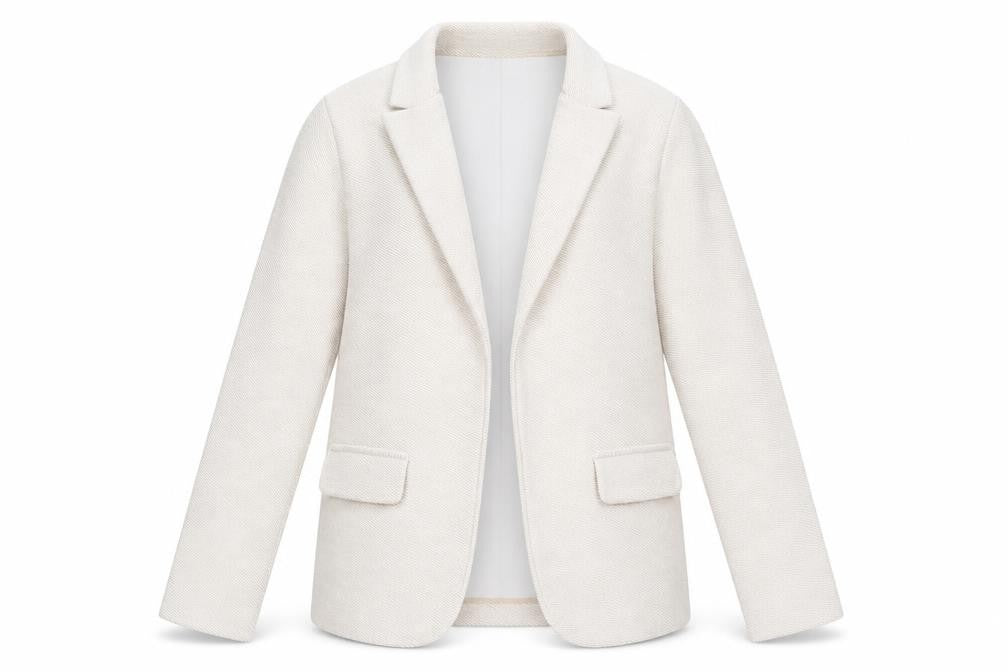 Front view of Dunnes Women’s Beige Blazer Jacket, size S, Classic Mid-Length