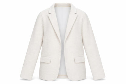 Front view of Dunnes Women’s Beige Blazer Jacket, size S, Classic Mid-Length