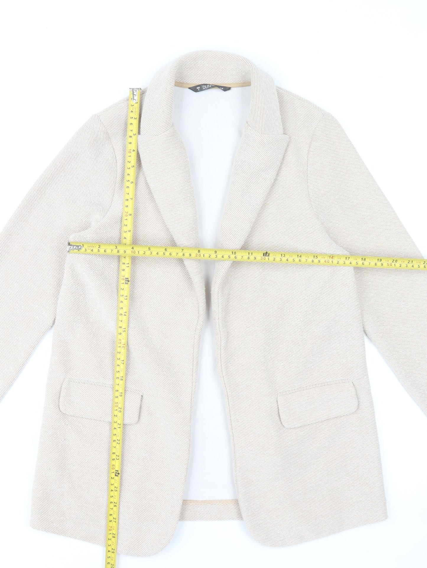 Dunnes Stores Women’s Beige Blazer Jacket Size S Classic Mid-Length
