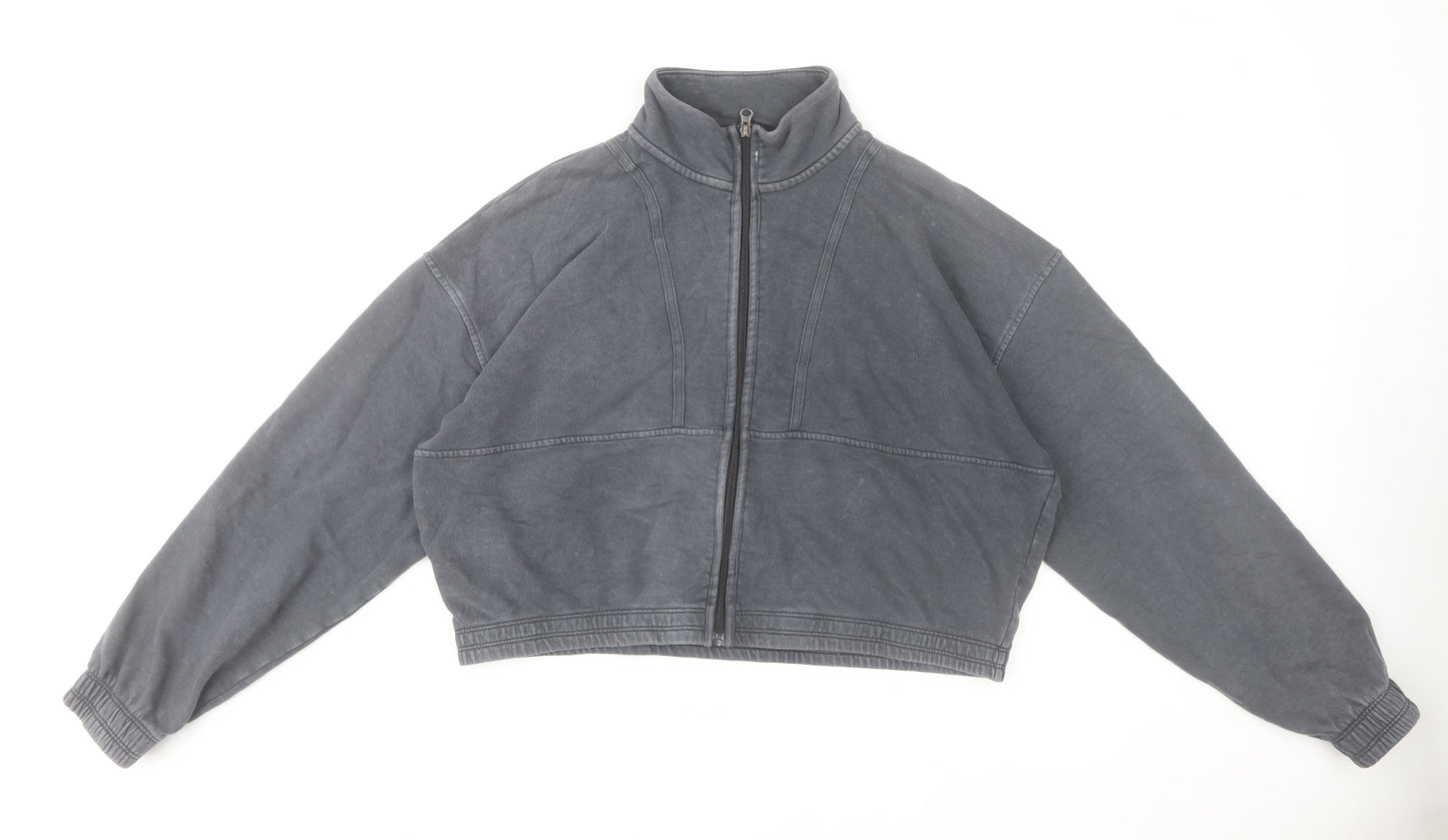 F&F Women’s Grey Full Zip Hoodie Sweatshirt UK 12-14 Cotton Blend