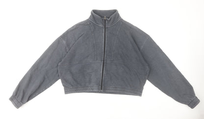 F&F Women’s Grey Full Zip Hoodie Sweatshirt UK 12-14 Cotton Blend