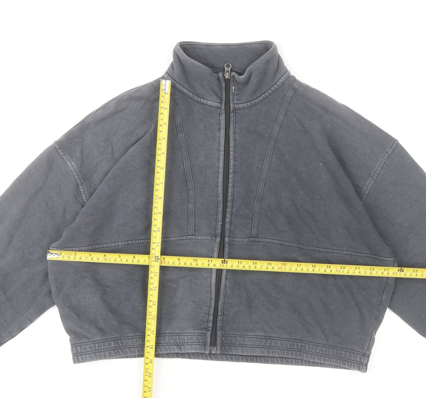 F&F Women’s Grey Full Zip Hoodie Sweatshirt UK 12-14 Cotton Blend