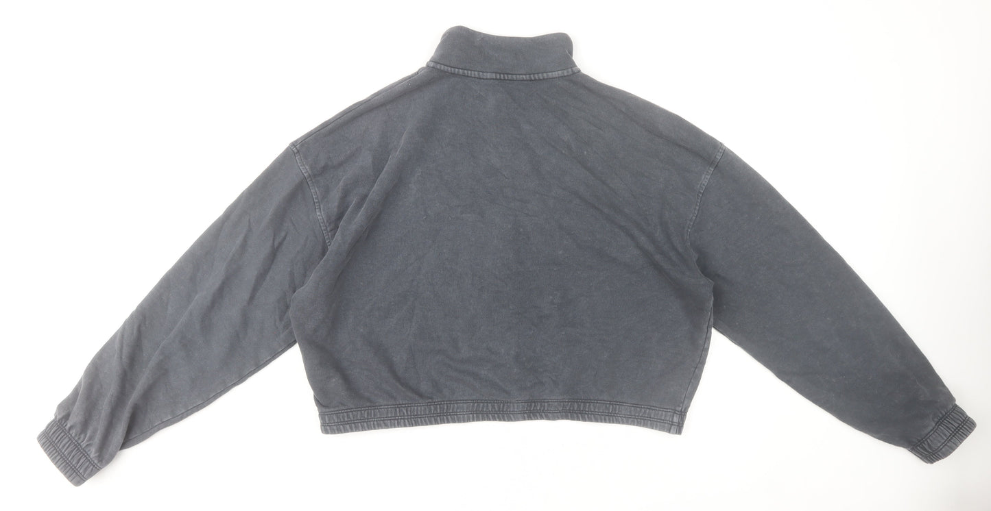 F&F Women’s Grey Full Zip Hoodie Sweatshirt UK 12-14 Cotton Blend