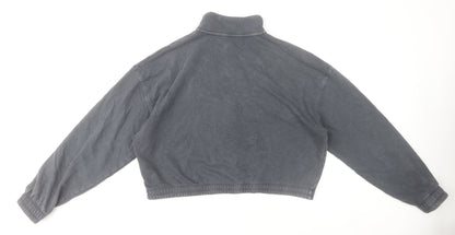 F&F Women’s Grey Full Zip Hoodie Sweatshirt UK 12-14 Cotton Blend