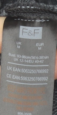 F&F Women’s Grey Full Zip Hoodie Sweatshirt UK 12-14 Cotton Blend