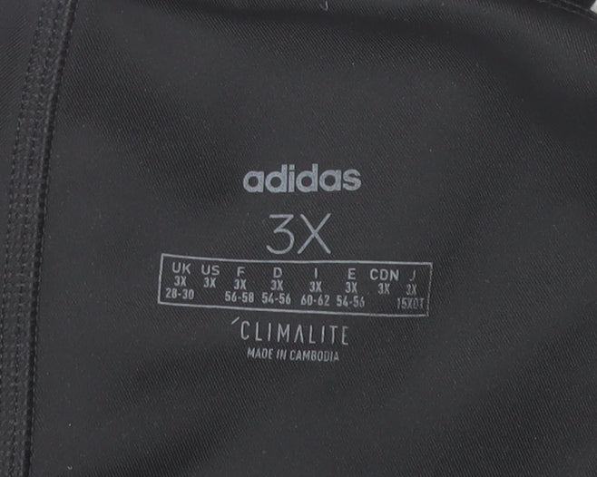 Adidas Women's Black 3XL Climalite Cropped Leggings with Side Stripes