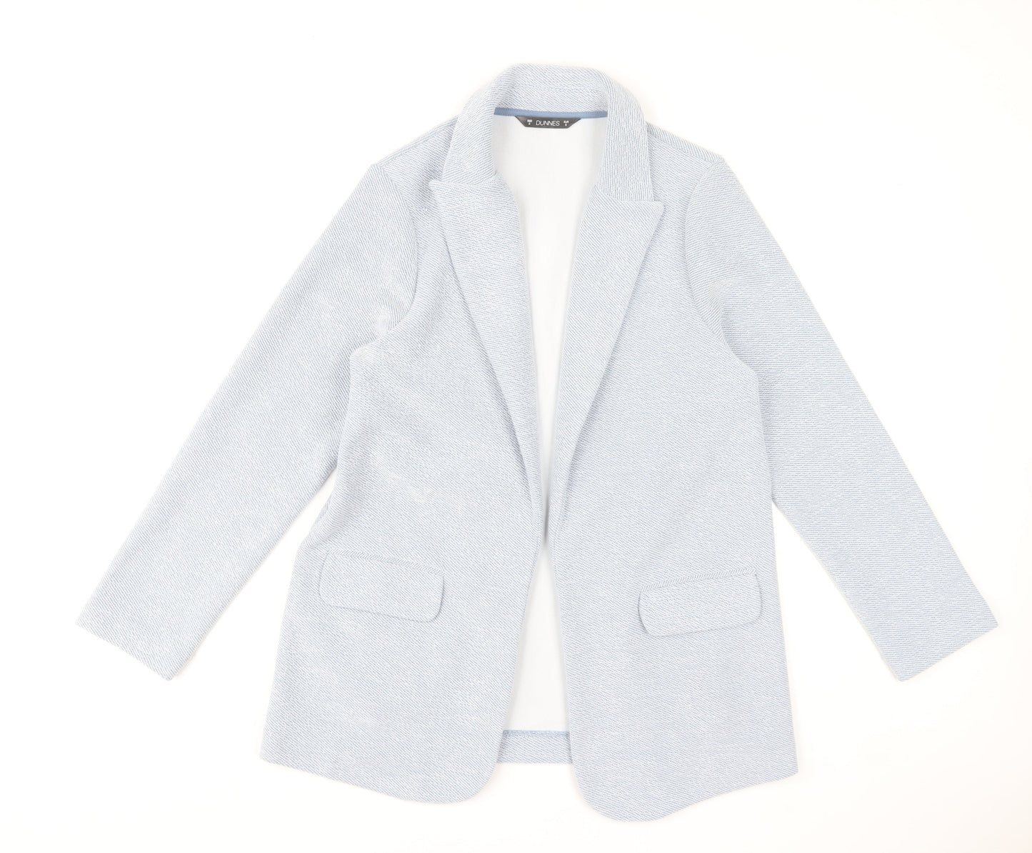 Dunnes Stores Women Blue Blazer Jacket Small Mid-Length Classic Style