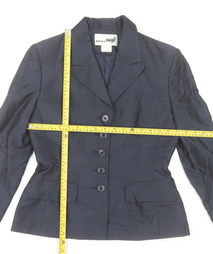 Mariola Women Blue Classic Blazer Size 4 Lined Tailored Single-Breasted
