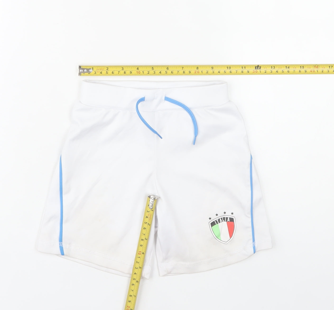 Dunnes Stores Boys White 5-6 Years Athletic Football Shorts Italia