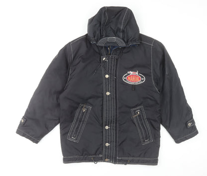 Maniac Men's Black Hooded Puffer Jacket Size 30 Winter Coat
