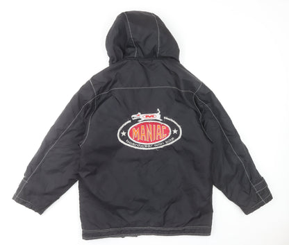Maniac Men's Black Hooded Puffer Jacket Size 30 Winter Coat