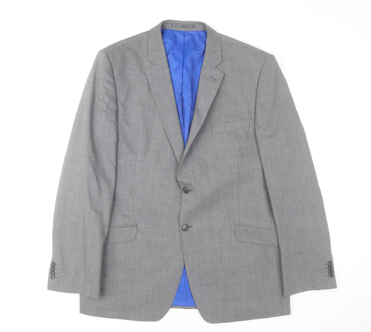 Mens UK Size 44 Performance Suit Regular Grey Suit Jacket