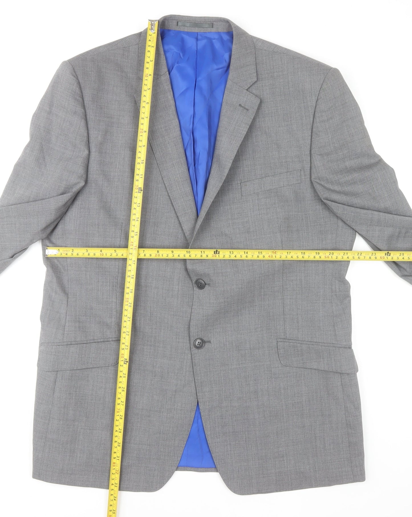 Mens UK Size 44 Performance Suit Regular Grey Suit Jacket
