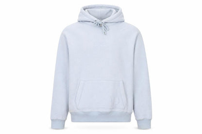 River Island Men's Blue Pullover Hoodie Size S Fleece Logo Design