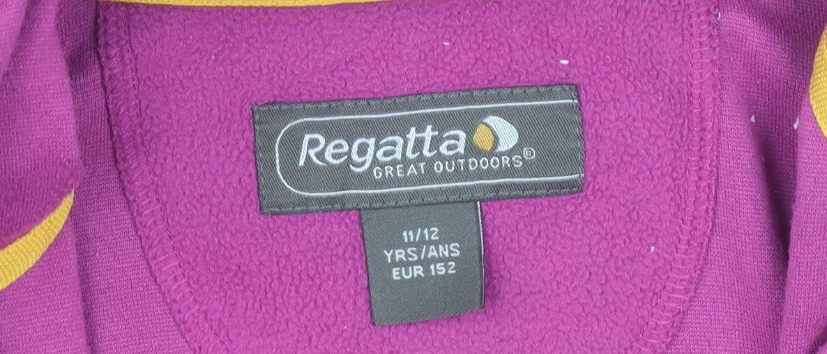 Regatta Girls Pink Full Zip Fleece Hoodie Jacket 11-12 Years