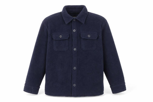 GAP Boys Blue Fleece Button-Up Long Sleeve Shirt 8-9 Years