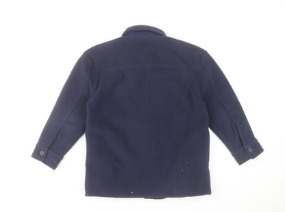 GAP Boys Blue Fleece Button-Up Long Sleeve Shirt 8-9 Years
