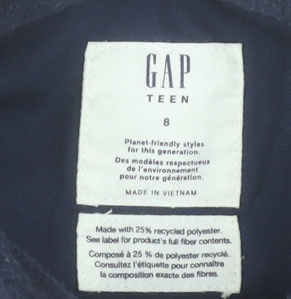 GAP Boys Blue Fleece Button-Up Long Sleeve Shirt 8-9 Years