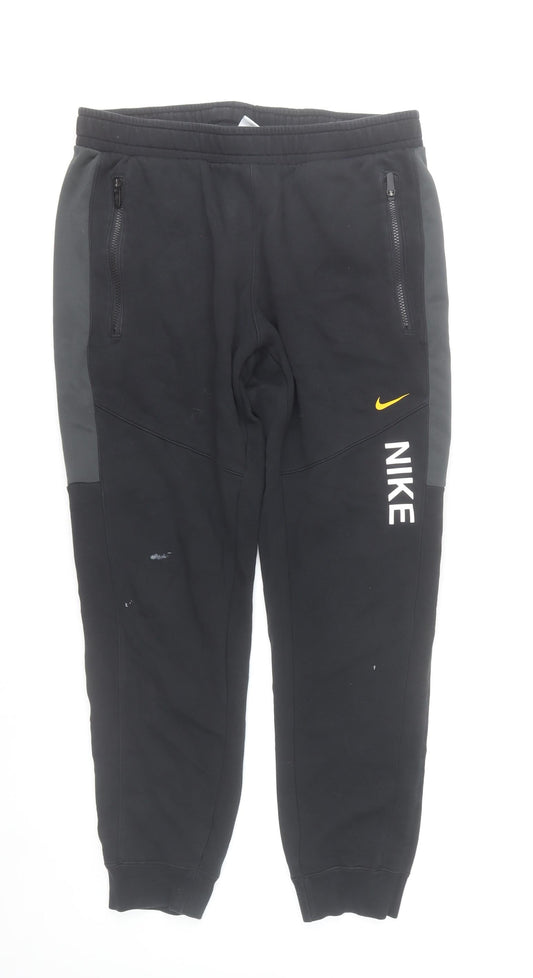 Nike Men's Black Jogger Sweatpants M Regular Fit Fleece