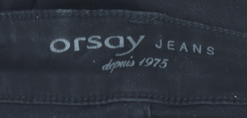 Orsay Womens Black Skinny Embroidered Floral Jeans Size 6