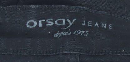 Orsay Womens Black Skinny Embroidered Floral Jeans Size 6