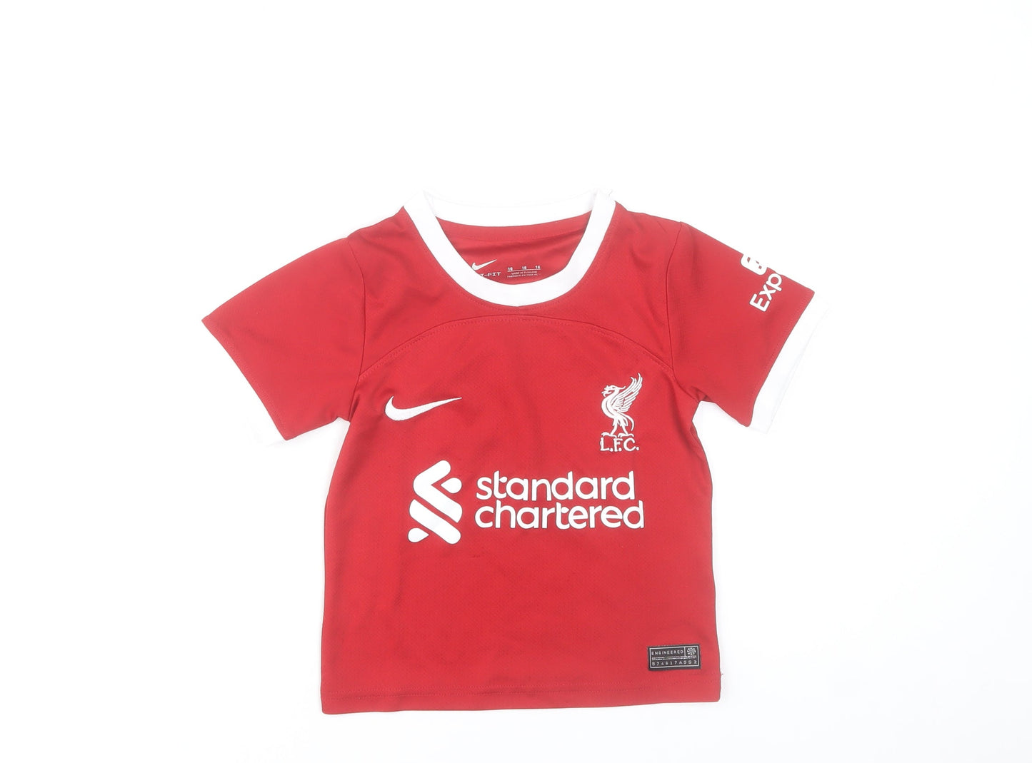 Nike Boys Red Liverpool FC Football Jersey T-Shirt 16 Years