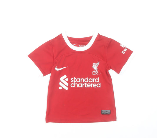Nike Boys Red Liverpool LFC Football Jersey 16 Years Short Sleeve T-Shirt