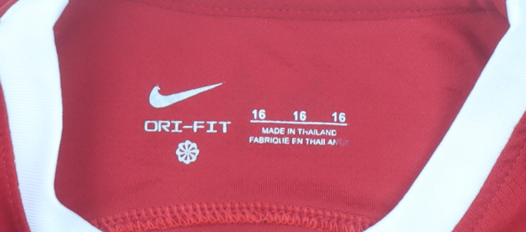 Nike Boys Red Liverpool LFC Football Jersey 16 Years Short Sleeve T-Shirt