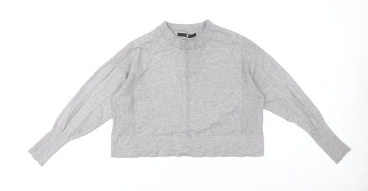 V by Very Women's Grey Mock Neck Knit Jumper Size 12