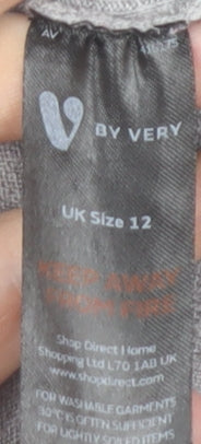 V by Very Women's Grey Mock Neck Knit Jumper Size 12
