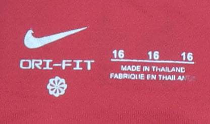Nike Boys Red Liverpool FC Football Shorts Size 16 Ori-Fit Polyester