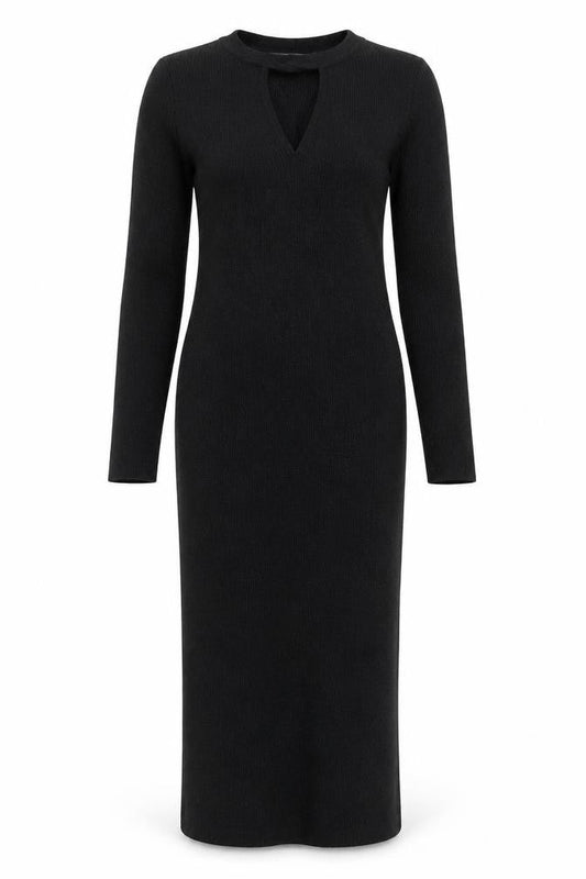 V by Very Women’s Black Long Sleeve Bodycon Knit Midi Dress Size 12