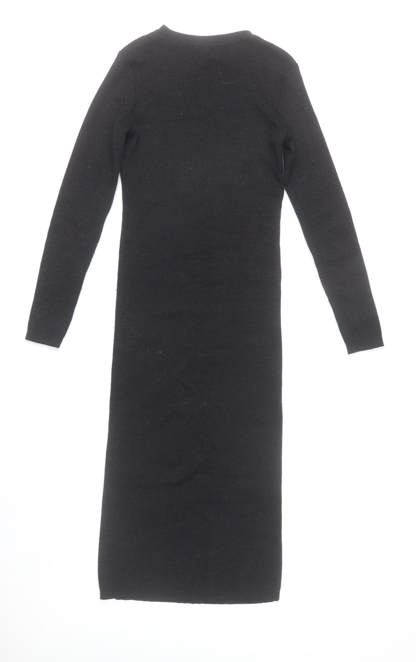 V by Very Women’s Black Long Sleeve Bodycon Knit Midi Dress Size 12