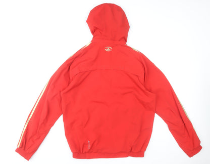Adidas Men’s Red Hooded Waterproof Puffer Jacket L 40in Polyester
