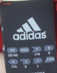 Adidas Men’s Red Hooded Waterproof Puffer Jacket L 40in Polyester