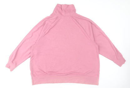 Nike Womens Pink 3XL Pullover Sweatshirt Cotton Blend High Neck