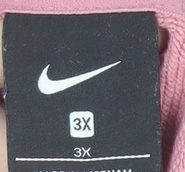 Nike Womens Pink 3XL Pullover Sweatshirt Cotton Blend High Neck