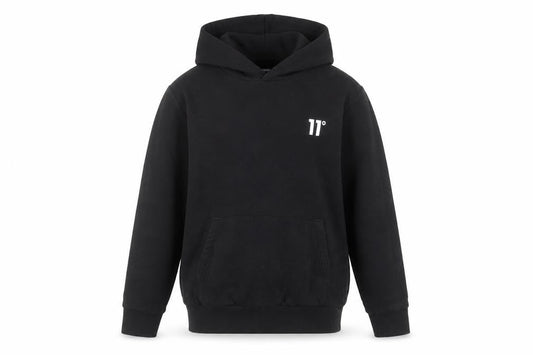 Eleven Degrees Boys Black Pullover Hoodie 12-13 Years Cotton Blend