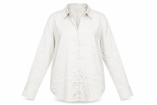 H&M Women Beige Button-Up Collared Blouse Size 12
