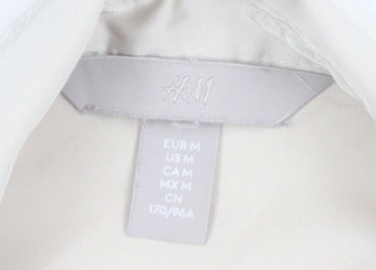 H&M Women Beige Button-Up Collared Blouse Size 12