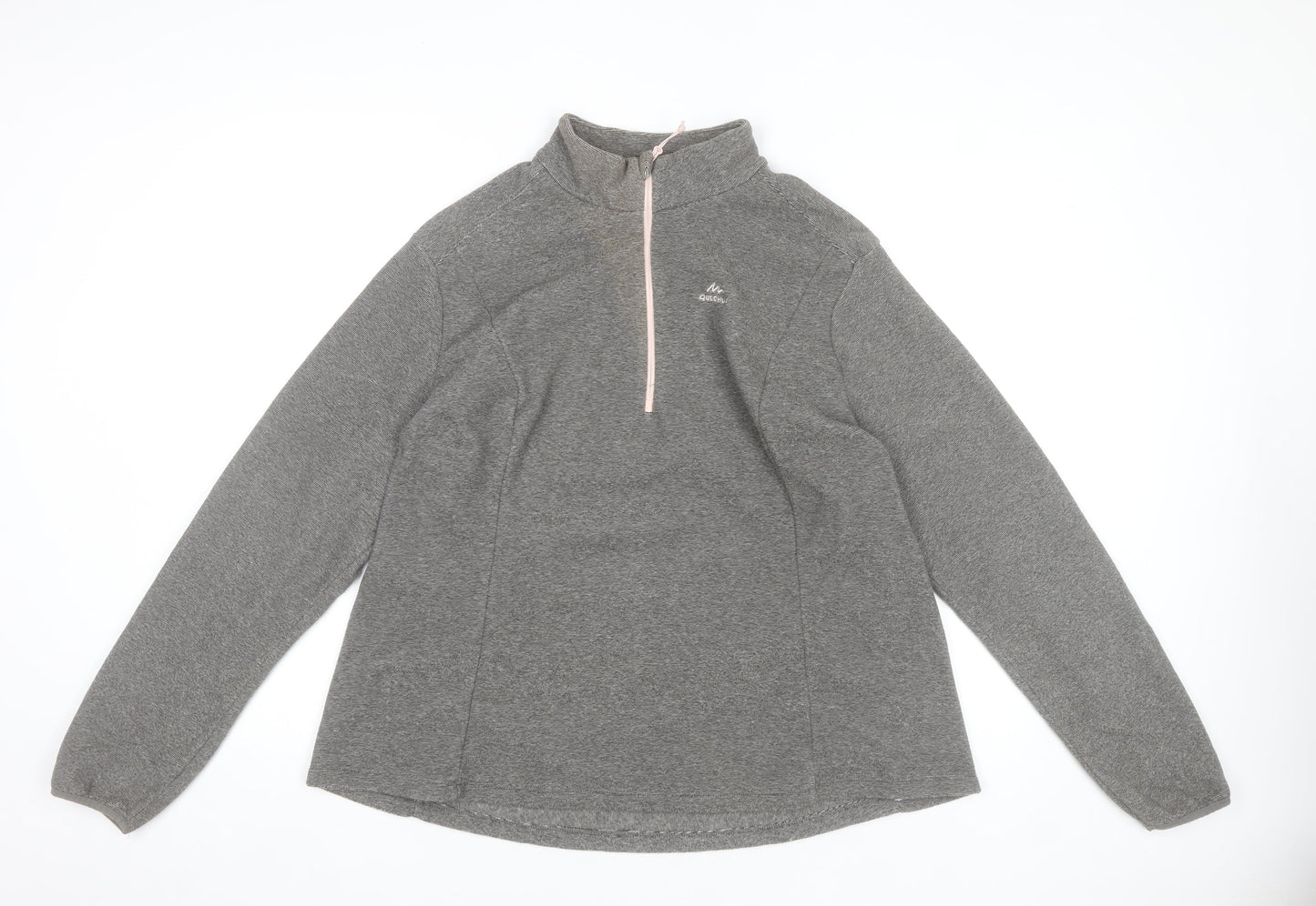 Decathlon Quechua Women Grey 1/4 Zip Fleece Sweatshirt 2XL