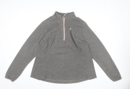 Decathlon Quechua Women Grey 1/4 Zip Fleece Sweatshirt 2XL