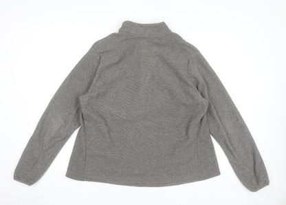 Decathlon Quechua Women Grey 1/4 Zip Fleece Sweatshirt 2XL